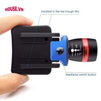 (House) Đèn pha kẹp LED ngoài trời có thể phóng to Mũ đèn pin câu cá Đèn cắm trại