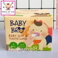 [HOUSE OF GAU] Gạc Rơ Lưỡi Baby Bro Hộp 25 Miếng - Chính Hãng Hàn Quốc