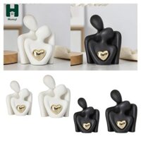 Hoyl Mini Cặp Đôi Tượng Lãng Mạn Quà Tặng Nghệ Thuật Tượng Tivi Đứng Trang Trí Trừu Tượng Điêu Khắc Gốm Cặp Đôi Điêu Khắc Cho Kỷ Niệm Sinh Nhật