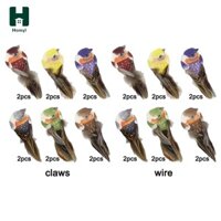 Hoyl Mini Nhân Tạo Lông Chim Perched Chim Giả DIY Trang Trí Đám Cưới