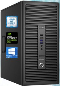 HP 600 G2 ProDesk Mini-Tower PC, Intel i7-6700 Upto 4.0GHz, 8GB RAM, 256GB SSD, VR Ready Nvidia Geforce GTX 1050 Ti 4GB 4K, AC Wi-Fi, Bluetooth, HD...