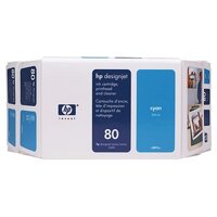 HP 80 Value Pack 350-ml Cyan Ink Cartridge and Printhead (C4891A)