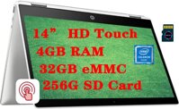 HP Chromebook x360 14 Premium 2 in 1 Laptop I 14" HD Touchscreen Anti-Glare I Intel Celeron N4000 I 4GB DDR4 32GB eMMC 256G SD Card Intel UHD G...