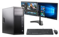 HP Z240 Tower Workstation System w/Dual 24” Z24i Monitors, i5-6500 up to 3.6GHz, 32GB DDR4 RAM, 1TB SSD, USB 3.0, Intel HD Graphics 530, Keyboard &...