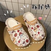 Hp2 Crocs Nữ Crocs Giày Lỗ Giày Bánh Dễ Thương Gấu Dép Lỗ Giày Tigger Đế Mềm Nữ Mặc Xe Chống Trơn Trượt