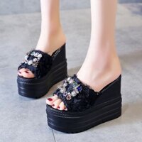 Hp2 Mùa Hè Cá Miệng Nữ Dép 12cm Giày Cao Gót Nhà Thanh Lịch Dép Lật Flop