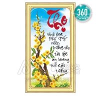 HPBD - 70.Tranh đính đá chữ Thọ AL.77307 (41x74cm ) - tự làm