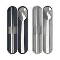 HPL105 – Bộ Muỗng Đũa Lock&Lock Bằng Thép Không Gỉ – 2 Màu (Xám, Xanh Navy)