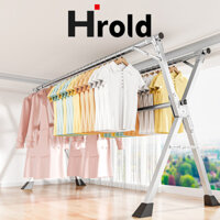 Hrold Cây Treo Quần Áo Inox 240CM/3 Thanh Giá Treo Quần Áo Sào Phơi Dồ Gấp Gọn Inox