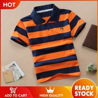 HS Cotton Trẻ Em Áo Thun Ngắn Tay Nhỏ Vừa Lớn Bé Trai Nam Mùa Hè Áo Sơ Mi Polo Đồng Phục Cũ Cho Trẻ Em