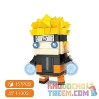 HSANHE 11002  CẬU BÉ ĐẦU VUÔNG 4 KIỂU HARUNO SAKURA NARUTO UZUMAKI UCHIHA SASUKE LI ROK bộ đồ chơi xếp lắp ráp ghép mô hình MAGIC BRICK UZUMAKI NARUTO Ninja 185 khối