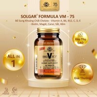 [HSD 08/2025][QUÀ TẶNG KHÔNG BÁN] Viên Uống Solgar Formula VM-75 - Siêu Vitamin Tổng Hợp Và Khoáng Chất [ Lọ 60 Viên]