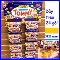 (hsd 11/2025) (Vỉ treo 24 gói) Kẹo Tommy trái cây sắc màu Thái Lan, 18g/gói.