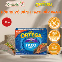 HSD 18.5.25 Hộp 10 Vỏ bánh Taco Bắp Tím ORTEGA Ngô Xanh Blue Corn Shells Hàng Nhập Mỹ 117g