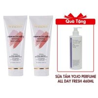 (HSD: 4/2026) Combo 2 Kem Dưỡng Thể Trắng Da Chống Nắng WHISIS Premium Collagen Whitening Body Lotion 200mlx2 Tặng Sữa Tắm Yojo Perfume All Day Fresh Shower Gel 460Ml