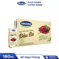 [HSD T10-2022] [TẶNG BALO SIÊU NHÂN] Thùng 48 Hộp Sữa Đậu Nành Vinamilk Đậu Đỏ 180ml