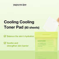[HSD T11/2026] Hộp 80 Miếng Toner Pad Papa Recipe Real Centella Cica Cooling Water Fit