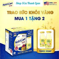 [HSD T12-2026] HỘP QUÀ Sữa Bột Nutricare Bone 850g + 2 CHAI YẾN KHÔNG ĐƯỜNG 185ML.