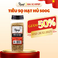 [HSD T12/2025] Tiêu Sọ Hạt Tự Nhiên Vipep Hũ Nhựa 500g - Gia vị Vipep