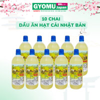 (HSD T5/2026) Combo 10chai (1 thùng) Dầu ăn hạt cải Canola Nhật Bản 1000g - Gyomu Japan