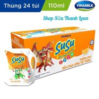 [HSD T6-2024] Thùng 24 Túi Sữa Chua Uống Susu Hương Cam 110ml.
