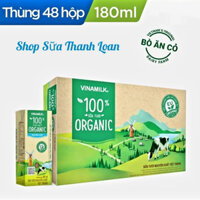 [HSD T6-2024] Thùng 48 Hộp Sữa Tươi Vinamilk 100% Organic Không Đường 180ml/hộp.