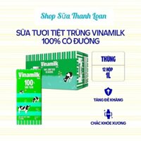 [HSD T6-2025] Thùng 12 Hộp Sữa Tươi Tiệt Trùng Vinamilk 100% Có Đường - Hộp Giấy 1L.