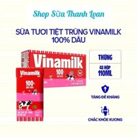 [HSD T6-2025] Thùng 48 Hộp Sữa Tươi Tiệt Trùng VINAMILK 100% Hương Dâu 110ml.