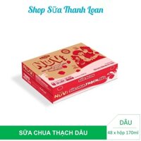 [HSD T7-2024] Thùng 48 Hộp Nutifood NuVi Sữa Chua Uống Dâu Có Thạch Hộp 170ml