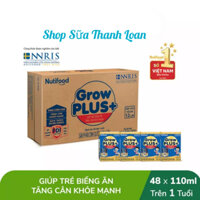 [HSD T7-2025] Thùng 48 Hộp Sữa Pha Sẵn NutiFood Grow Plus 1+ Tăng Cân Khỏe Mạnh 110ml (xanh).