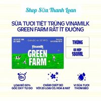 [HSD T7-2025] Thùng 48 Hộp Sữa Tươi Vinamilk Green Farm Rất Ít Đường 180ml.