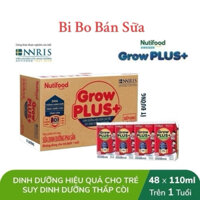 [HSD: T7-2025] Thùng 48 Hộp Sữa Bột Pha Sẵn GrowPlus Đỏ Ít Đường - 110ml [Trên 1 Tuổi]