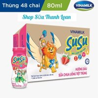[HSD T8-2025] Thùng 48 Chai Sữa Chua Uống Susu IQ Hương Dâu 80ml.