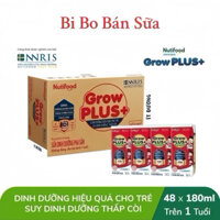 [HSD: T8-2025] Thùng 48 Hộp Sữa Bột Pha Sẵn Growplus Đỏ Ít Đường - 180ml [Trên 1 Tuổi]