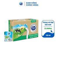 [HSD: tháng 2/2025] Thùng 48 Hộp Sữa Tươi Tiệt Trùng Dutch Lady Cô Gái Hà Lan Có Đường (48 x 110ml) Bao bì thường