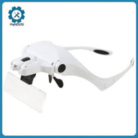 Hshduti 1 / 15 / 2 / 25 / 35X Kính mắt phóng đại đèn LED kép để đọc sách