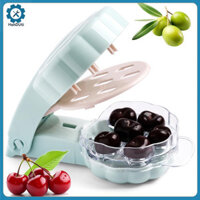 (Hshduti) Cherry Corer Tool với Splash Guard Pit Storage Slot 6 Cherries cùng một lúc Quả mọng đa chức năng cho Olives Plums Dates Kitchen Essential