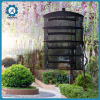 Hshduti Giá phơi cây đa năng Lồng sấy cây trong nhà Giá phơi thảo mộc 4 tầng có khóa kéo cho hạt giống Cây hoa Giỏ treo Máy sấy lưới cho người mua Đông Nam Á