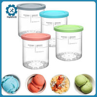 Hshduti Kem Bộ Hộp Đựng Kem Bình Bảo Quản Di Động 24oz Kem Hộp Đựng Cho Ninja Nc500 Máy Làm Có Nắp Chống Rò Rỉ Cấp Thực Phẩm Pint Jar Cốc Cho Tủ Đông Nhà Bếp