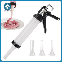 Hshduti Máy làm xúc xích cấp thực phẩm Bộ ống máy xúc xích Máy làm xúc xích tự chế với 3 ống Máy nhồi xúc xích cấp thực phẩm để nhồi bông dung tích Bộ dụng cụ dễ sử dụng cho Đông Nam