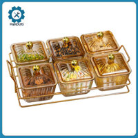 Hshduti Món khai vị Hiển thị thực phẩm Đĩa bát đĩa Hộp đựng đồ nhà bếp trong suốt Ngăn nhựa Khay đựng đồ ăn nhẹ có nắp đậy Hoàn hảo cho thời gian trà và lý tưởng để phục vụ dễ dàng