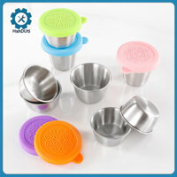 Hshduti Nồi Sốt Thân Thiện Với Môi Trường Hộp Đựng Gia Vị Bằng Thép Không Gỉ Salad Hộp Đựng Bộ 6 Cốc Nước Sốt Chống Rò Rỉ Cho Hộp Cơm Trưa Dã Ngoại Và Du Lịch