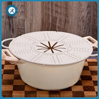 Hshduti Oil Splash Guard để nấu ăn Nắp silicon chống tràn Màn hình đĩa silicon cho chảo rán Bảo vệ cách nhiệt có tay cầm Tấm lọc thoát nước lý tưởng để nướng bánh