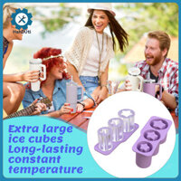 Hshduti Rỗng Xi Lanh Khay Đá Viên Khay Silicon Đá Khay Có Nắp Cho Cocktail Đồ Uống Hình Xi Lanh Rỗng Khuôn Cho Whisky Cà Phê Đồ Uống Có Thể Tái Sử Dụng Cho 20-40