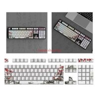 Hsv Plum Blossom OEM Keycap 108 phím Pbt Dày Năm MặtSublimation Keycap Cho Bàn Phím Cơ Nga Hàn Quốc Japane