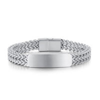 Ht Retro Độc Đáo Thép Titan Nam Hip-Hop Công Nghiệp Nặng Bện Vòng Tay Đường Phố Hợp Thời Trang Nam Vòng Tay Inox