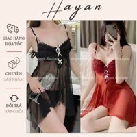 HT149 Váy ngủ sexy 2s dáng xoè tôn dáng kèm ĐỆM LÓT, đồ ngủ ren xuyên thấu gợi cảm HT149