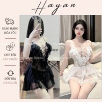HT170 Váy ngủ sexy dây đan bèo công chúa tiểu thư, đồ ngủ ren xuyên thấu gợi cảm HT170