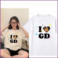 Ht2 GD G-DRAGON Áo thun mùa hè KPOP Tay ngắn Top Bigbang VIP người hâm mộ quà tặng TH2