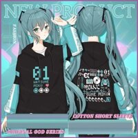 Ht2 Hatsune Miku Anime Áo Khoác Cosplay Trang Phục Dài Tay Có Mũ Trùm Đầu Áo Rời Áo Khoác Ngoài Plus Kích Thước TH2